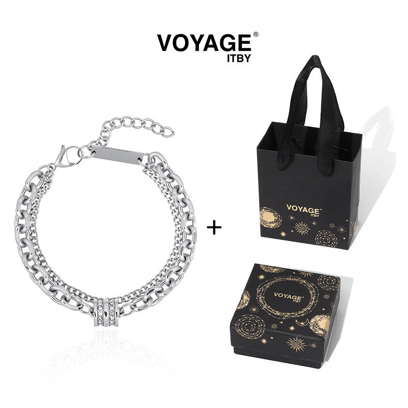 Double Layer Titanium Men Bracelet