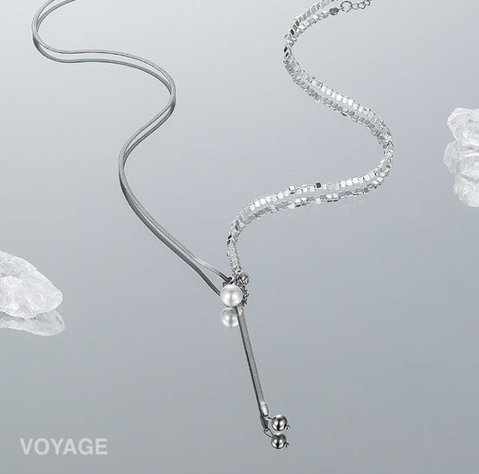 Adjustable Long Pearl Necklace