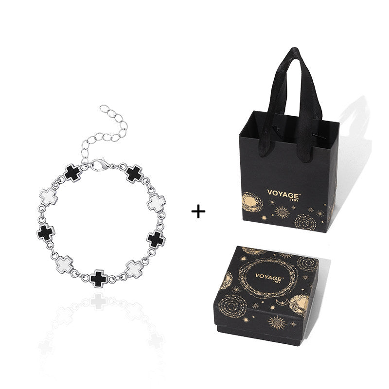 Black White Cross Bracelet