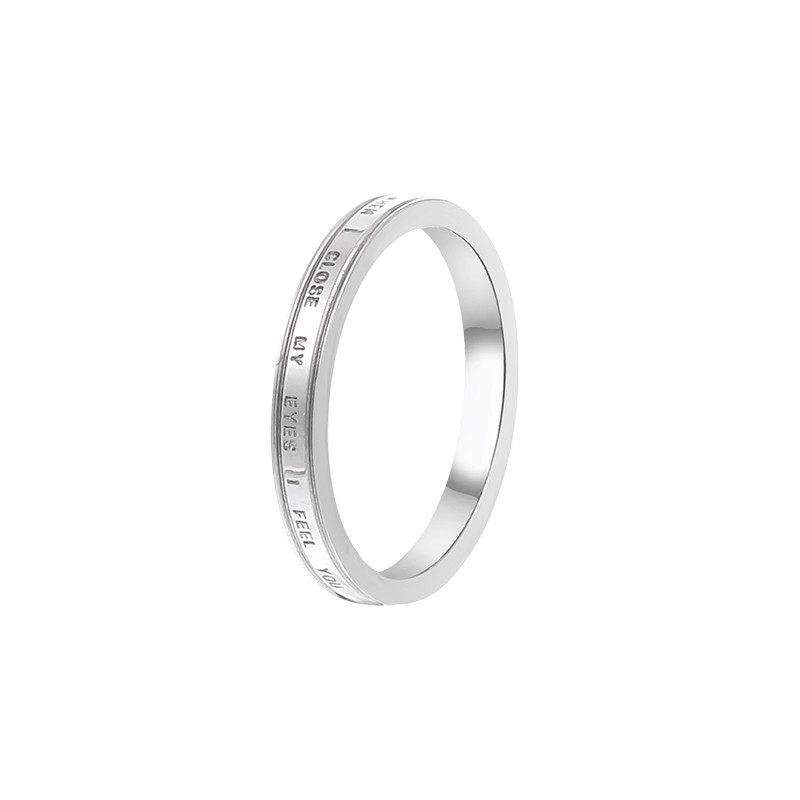 Letter Design Titanium Ring