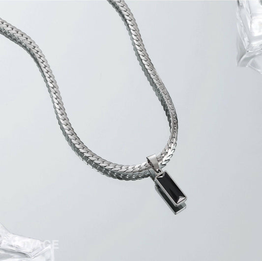 Black Zircon Snake Chain Necklace