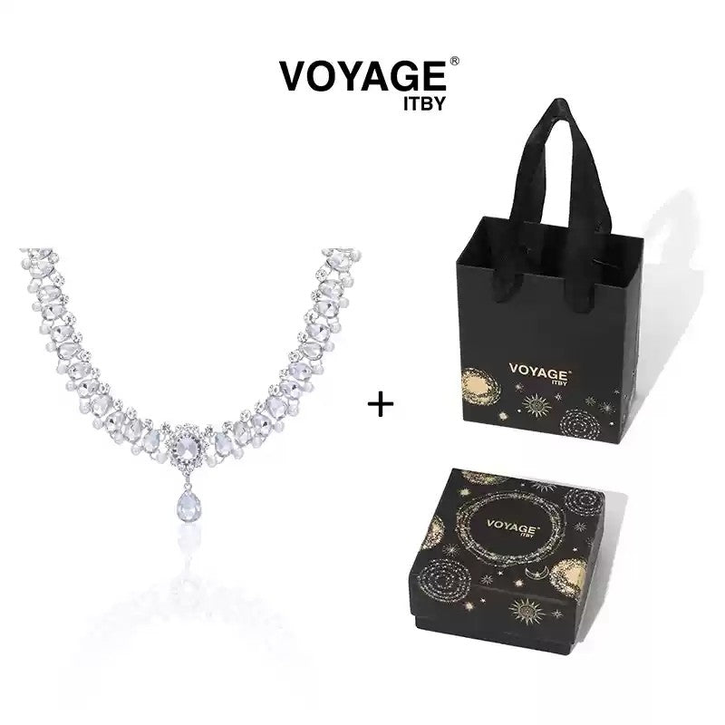 Pearl Zircon Dress Necklace