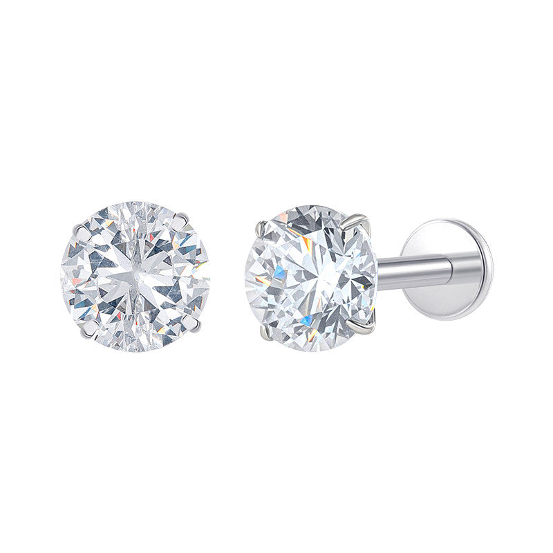 Titanium CZ Flat Piercing Stud