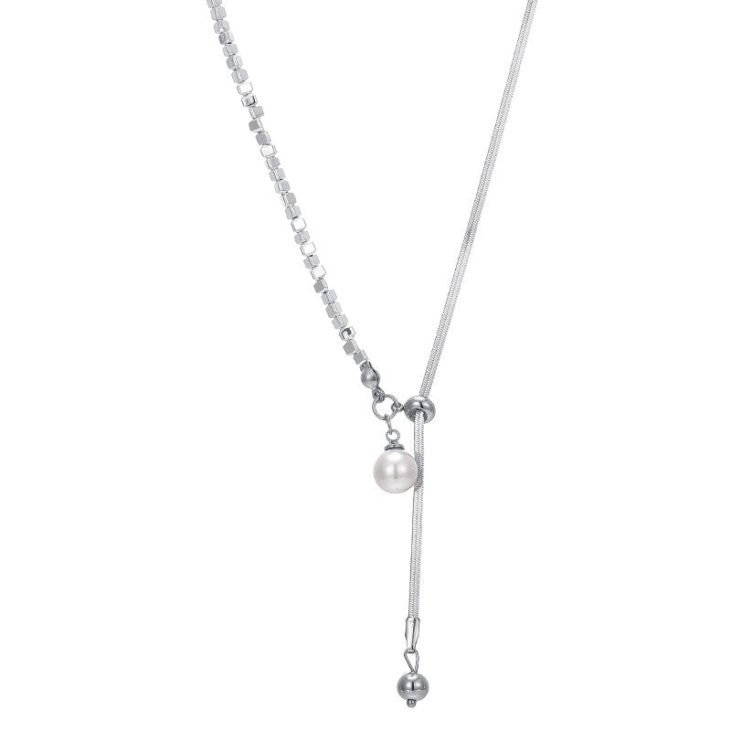 Adjustable Long Pearl Necklace