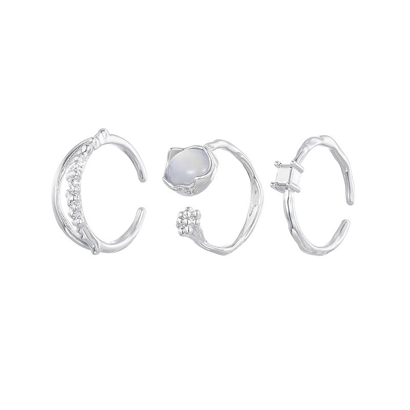 Moonstone Three Piece Rings