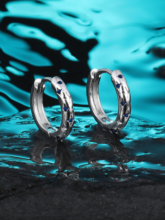 Blue Star Titanium Hoops
