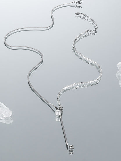 Adjustable Long Pearl Necklace