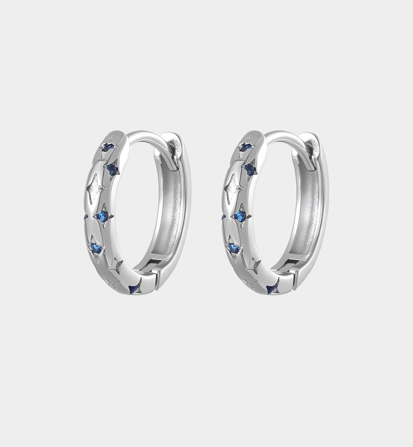 Blue Star Titanium Hoops