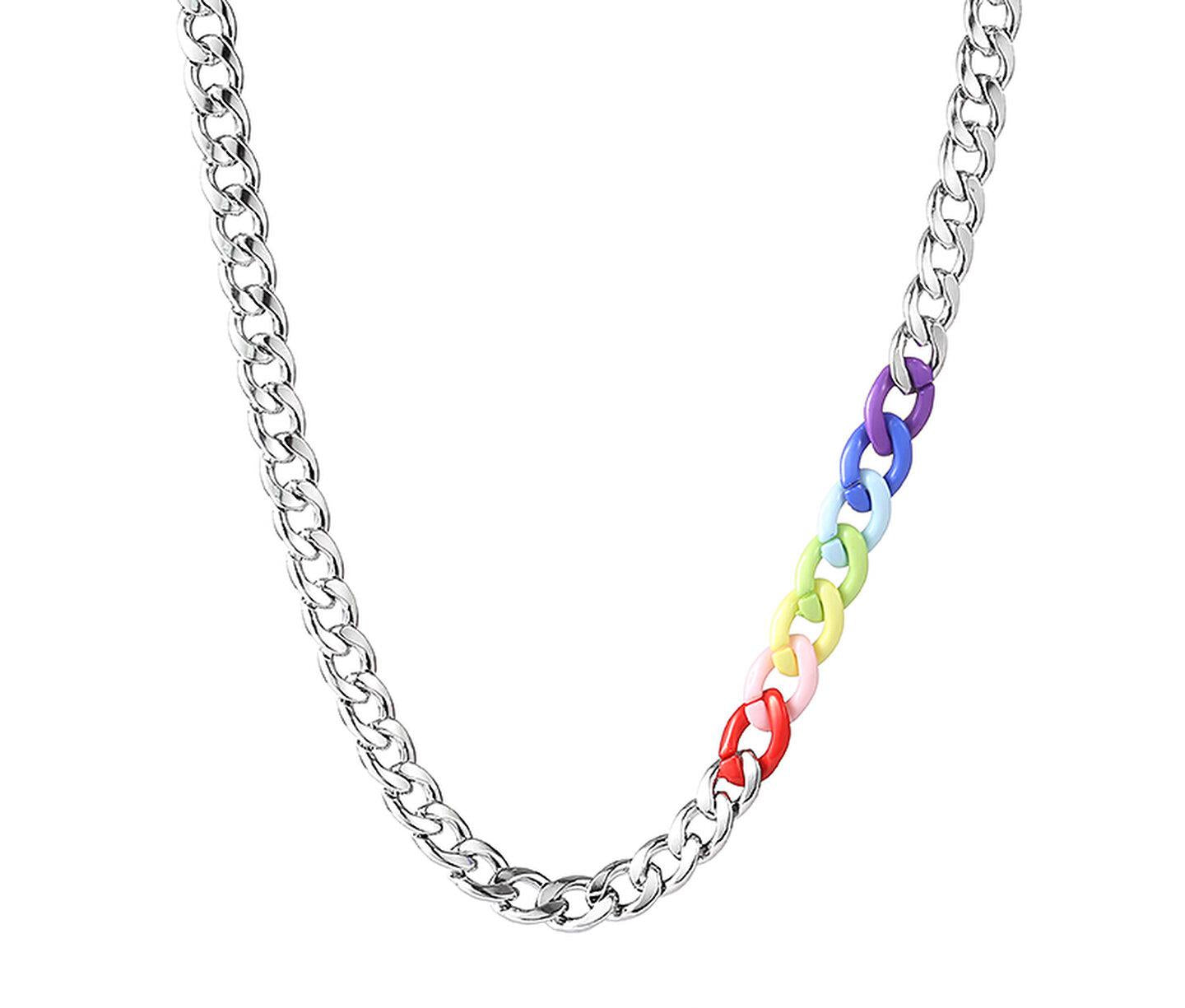Rainbow Titanium Cuban Necklace