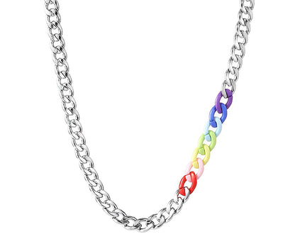 Rainbow Titanium Cuban Necklace