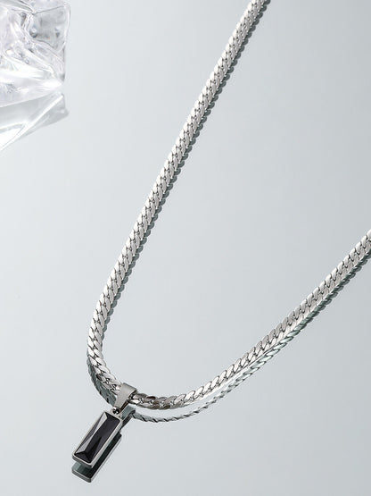 Black Zircon Snake Chain Necklace