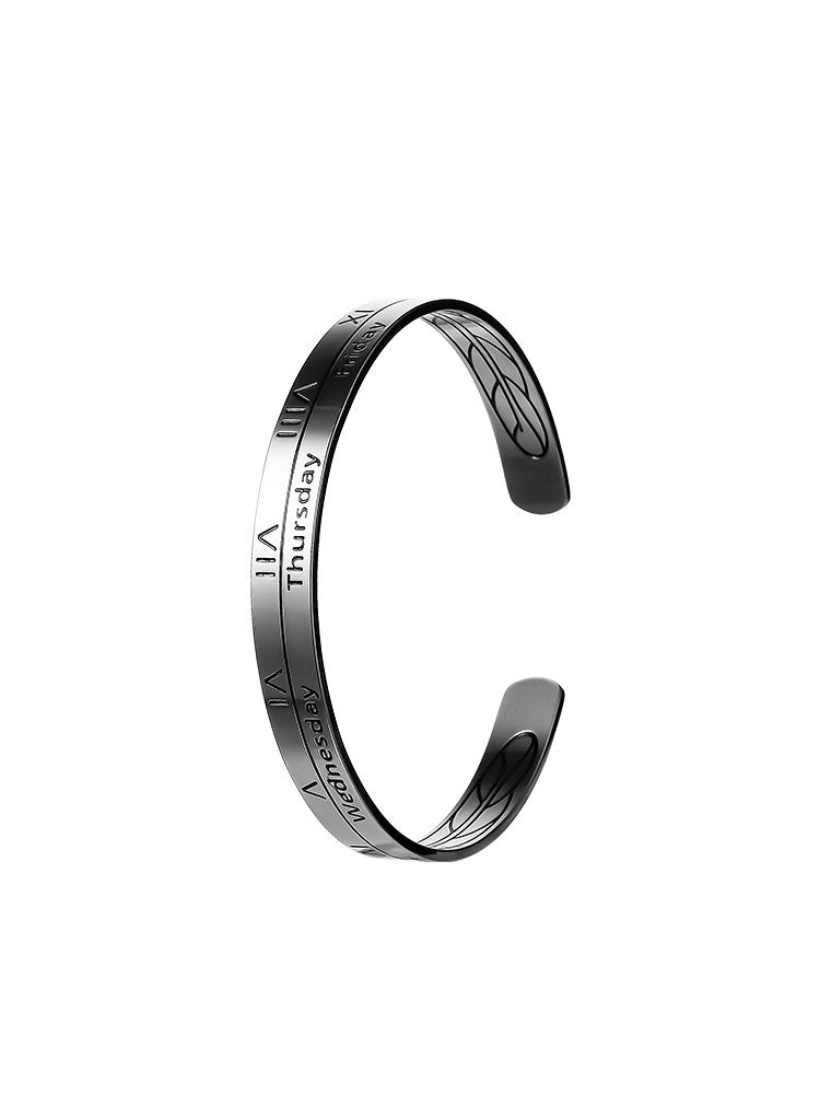Roman Numeral Titanium Cuff