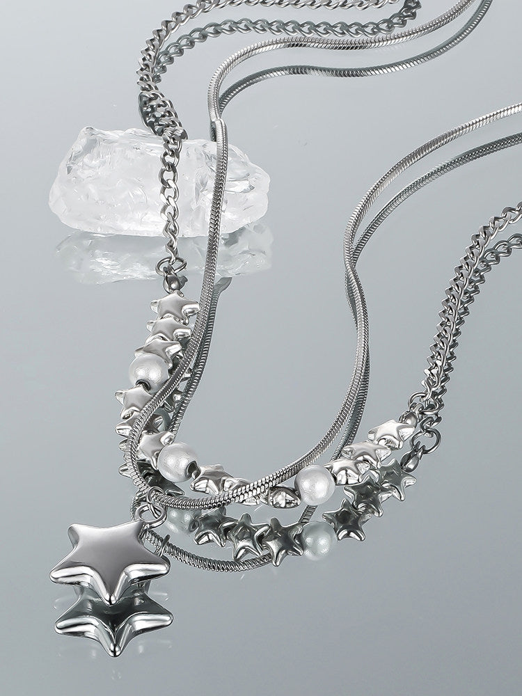Layered Star Pendant Necklace