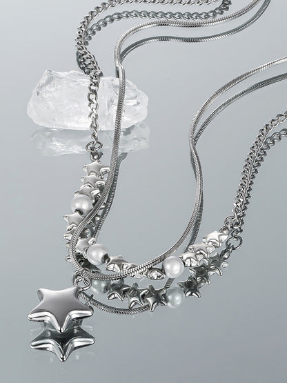 Layered Star Pendant Necklace