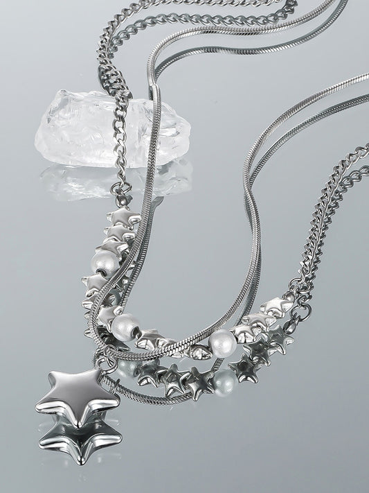Layered Star Pendant Necklace