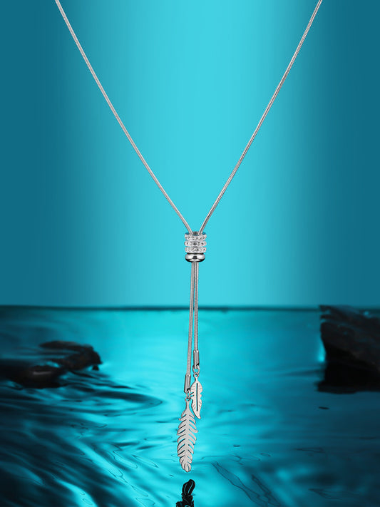 Leaf Tassel Long Pendant Necklace
