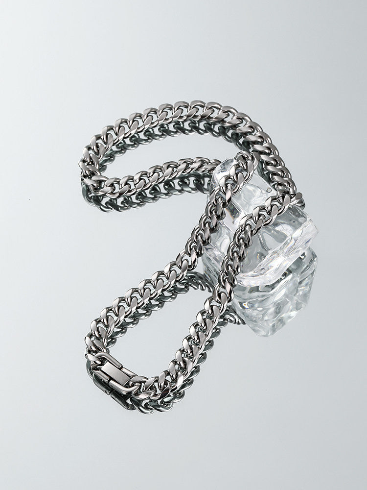 Titanium Cuban Collar Necklace