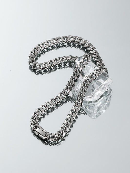 Titanium Cuban Collar Necklace