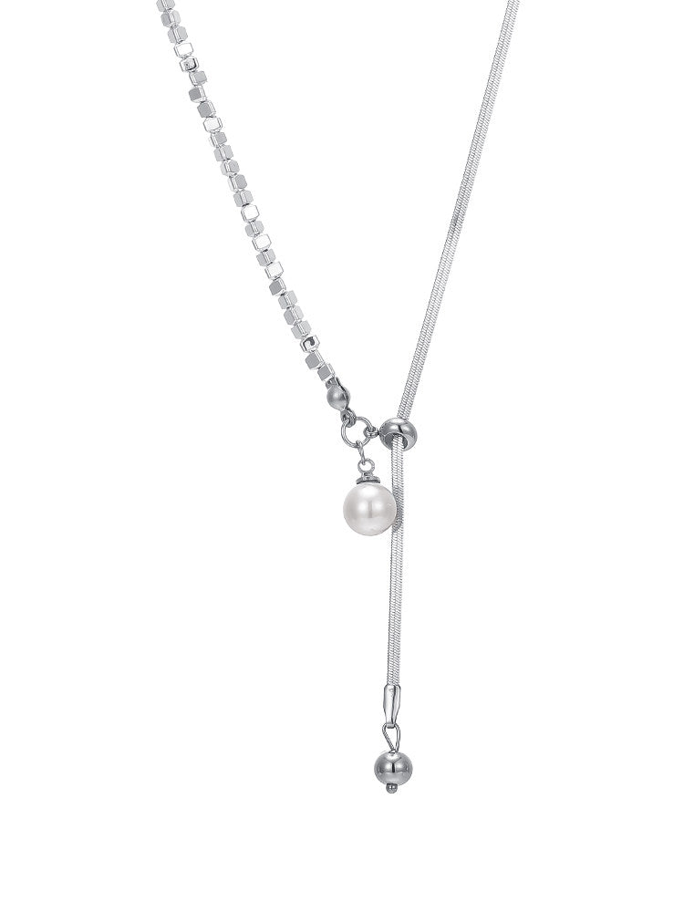 Adjustable Long Pearl Necklace