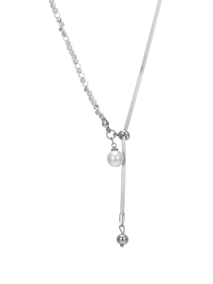 Adjustable Long Pearl Necklace