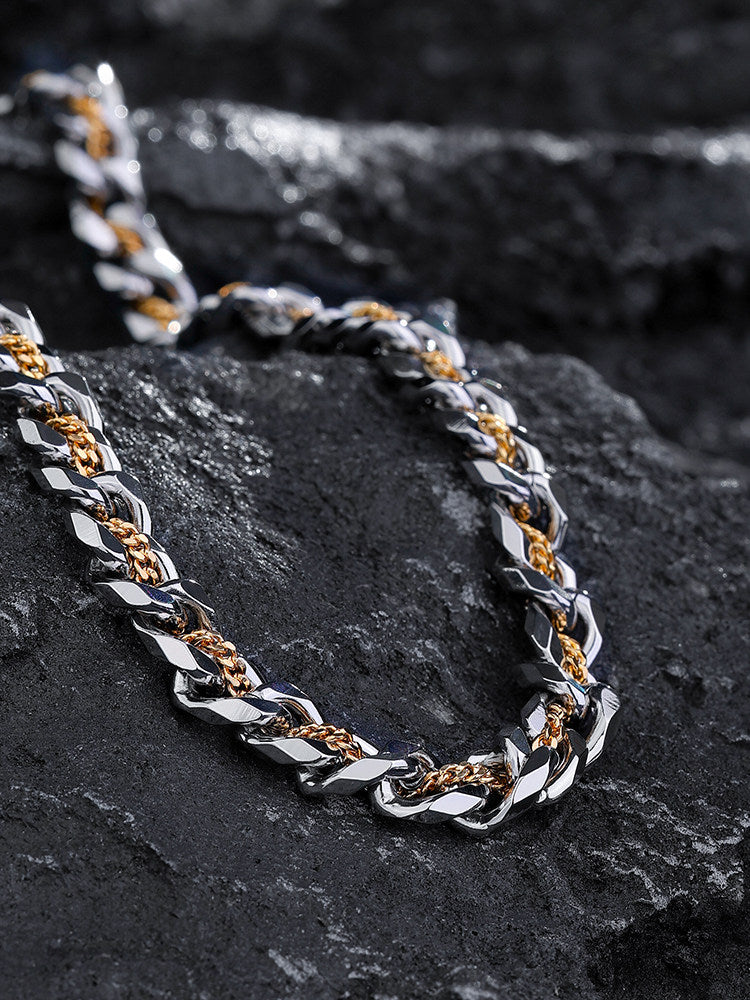 Gold Tone Cuban Chain Necklace