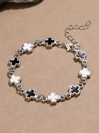 Black White Cross Bracelet