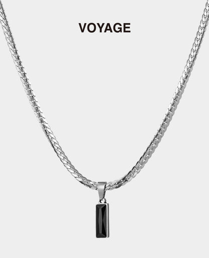 Black Zircon Snake Chain Necklace