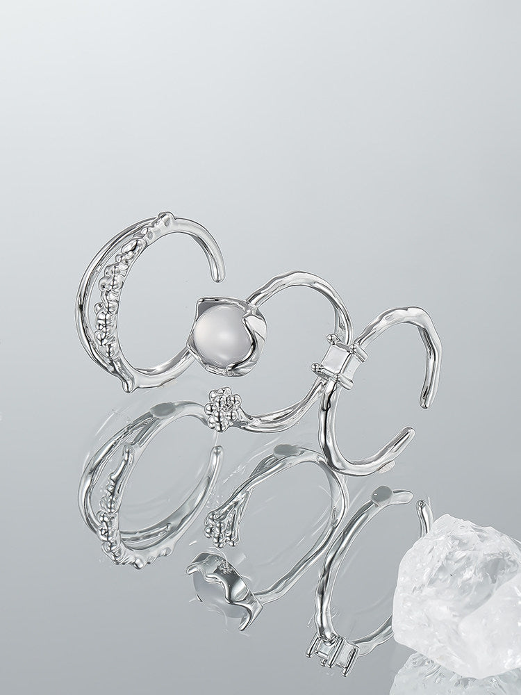 Moonstone Three Piece Rings