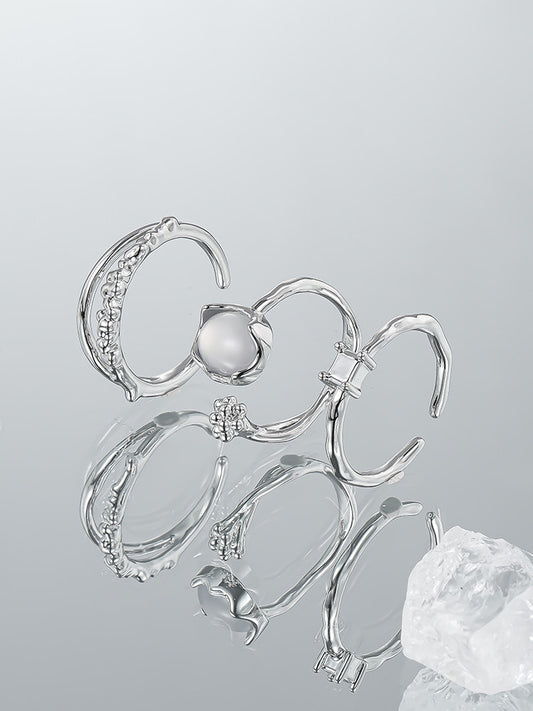 Moonstone Three Piece Rings