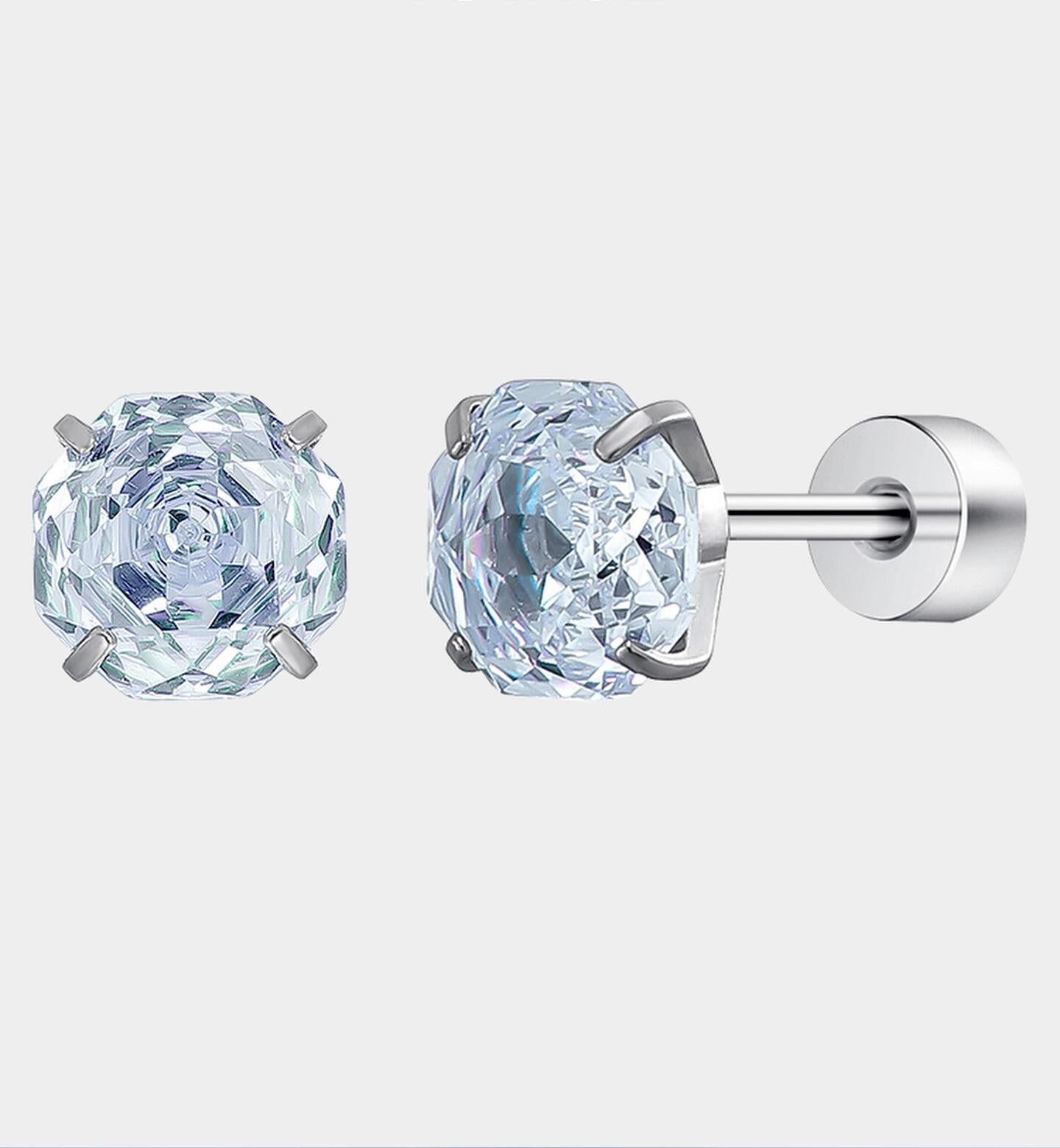 Blue Rose Titanium Stud Earrings
