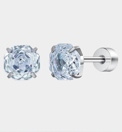Blue Rose Titanium Stud Earrings