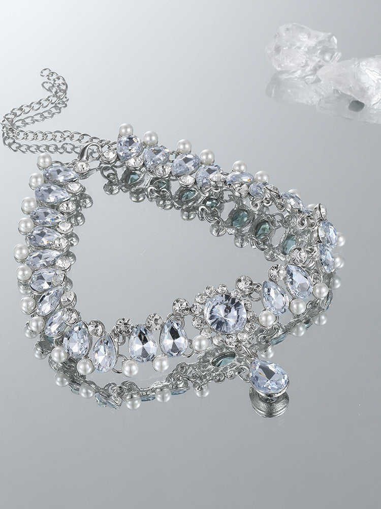 Pearl Zircon Dress Necklace
