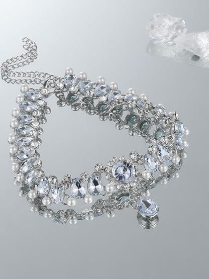 Pearl Zircon Dress Necklace
