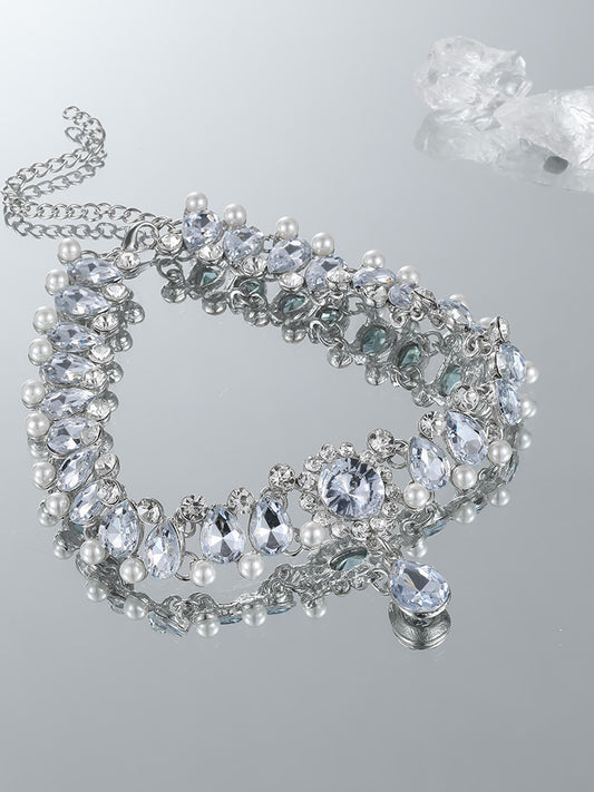 Pearl Zircon Dress Necklace