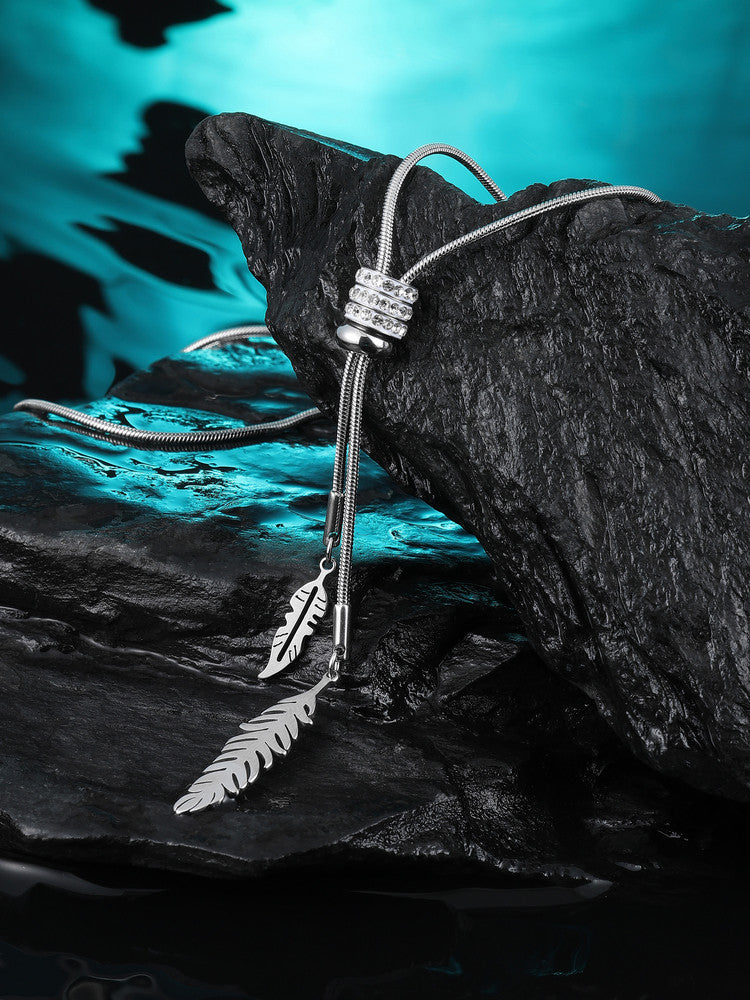 Leaf Tassel Long Pendant Necklace