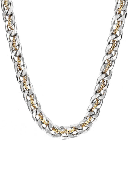 Gold Tone Cuban Chain Necklace