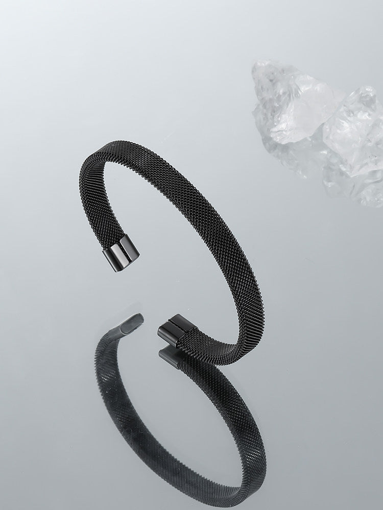Black Grid Titanium Bracelet