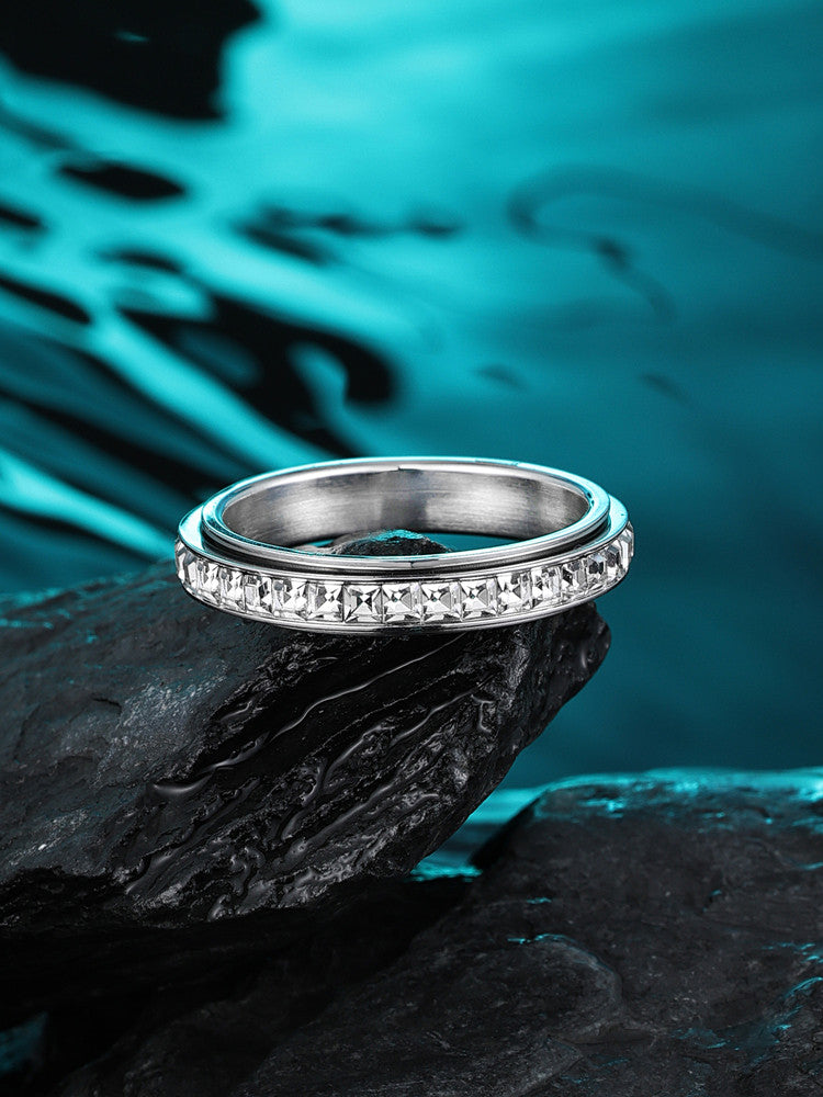 Rotating Titanium Gem Ring