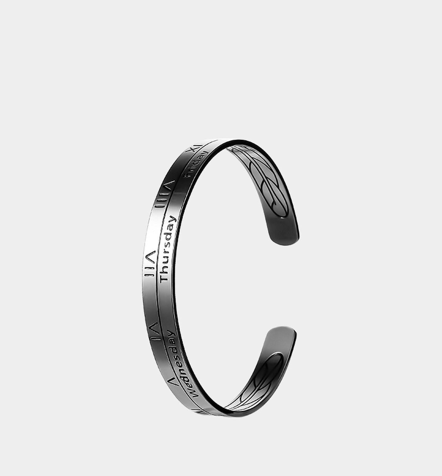 Roman Numeral Titanium Cuff