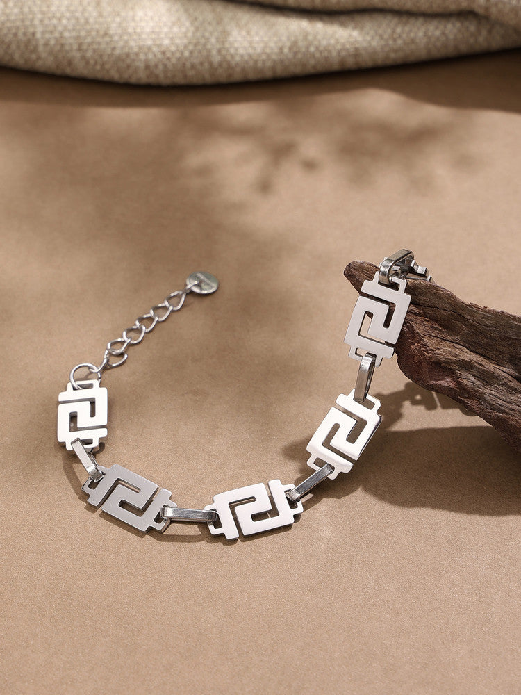Geometric Titanium Men Bracelet