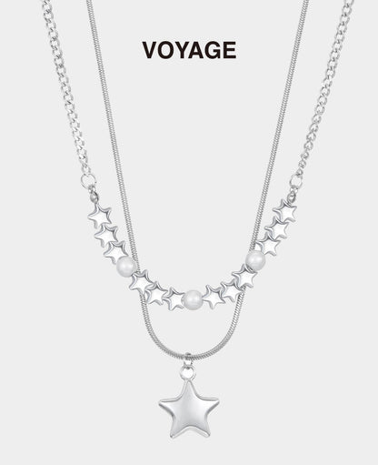 Layered Star Pendant Necklace
