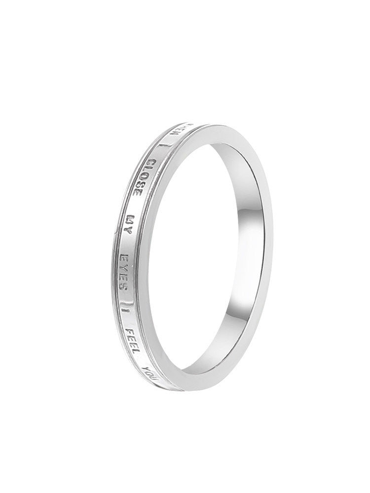 Letter Design Titanium Ring