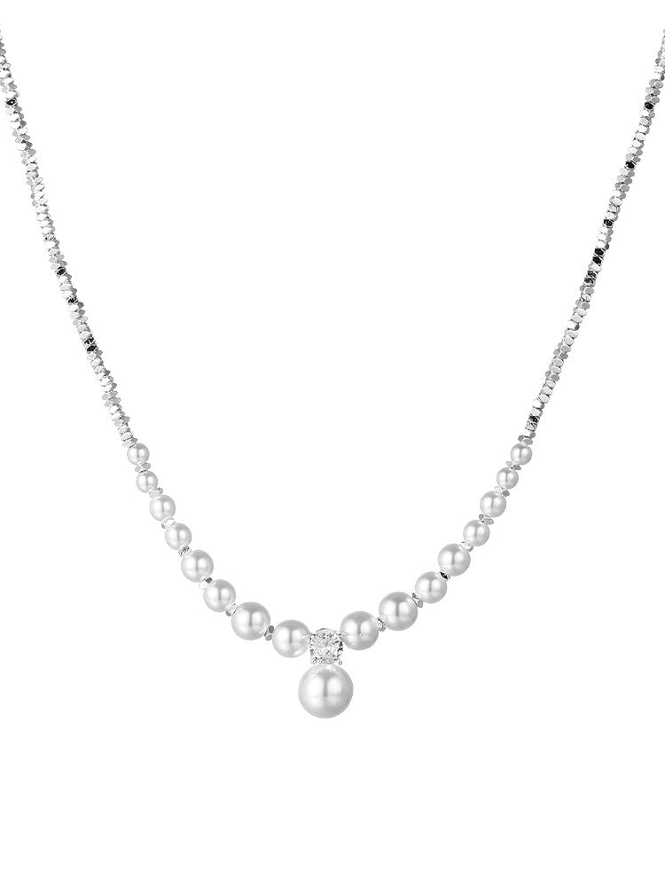 French Pearl Pendant Necklace