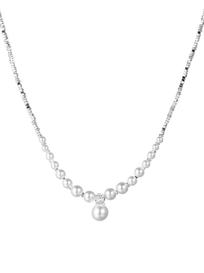 French Pearl Pendant Necklace