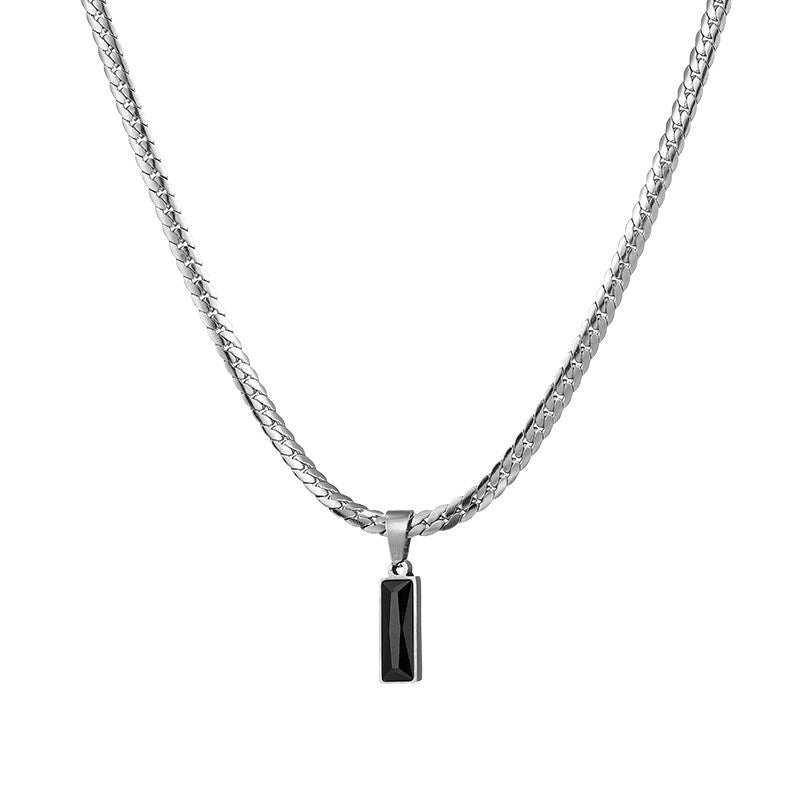Black Zircon Snake Chain Necklace