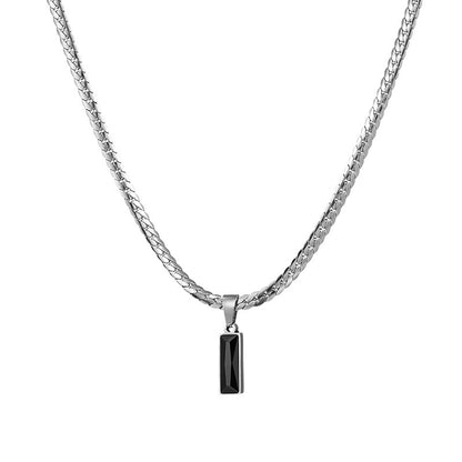 Black Zircon Snake Chain Necklace
