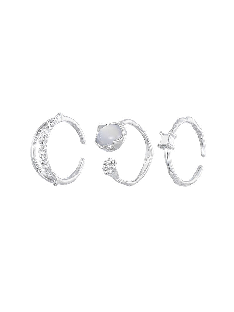 Moonstone Three Piece Rings