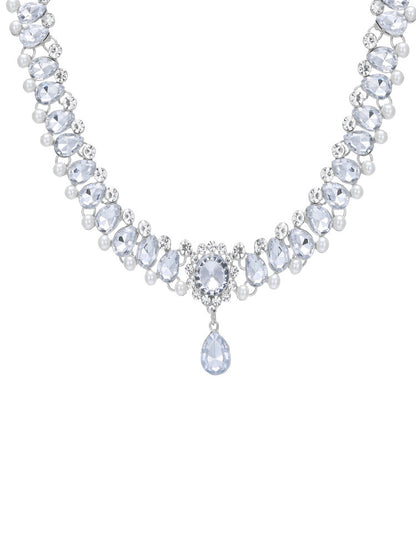 Pearl Zircon Dress Necklace