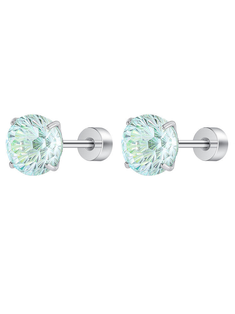 Mint Firework Zircon Studs