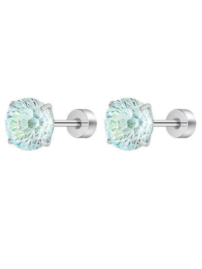 Mint Firework Zircon Studs